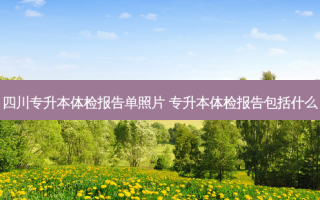 四川专升本体检报告单照片 专升本体检报告包括什么