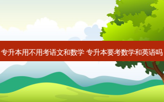 专升本用不用考语文和数学 专升本要考数学和英语吗