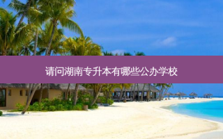 请问湖南专升本有哪些公办学校