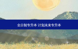 全日制专升本 计划未来专升本