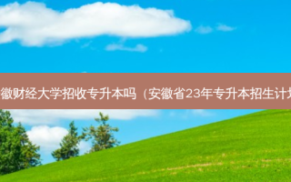 安徽财经大学招收专升本吗（安徽省23年专升本招生计划）