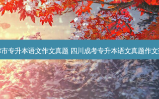 天津市专升本语文作文真题 四川成考专升本语文真题作文范本