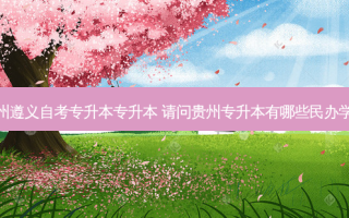 贵州遵义自考专升本专升本 请问贵州专升本有哪些民办学校