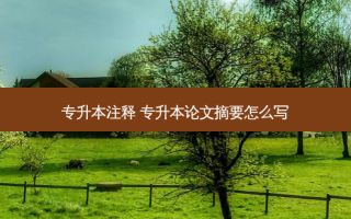 专升本注释 专升本论文摘要怎么写