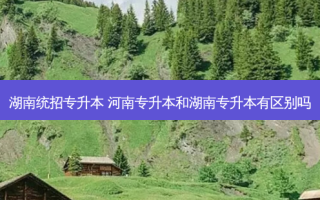 湖南统招专升本 河南专升本和湖南专升本有区别吗
