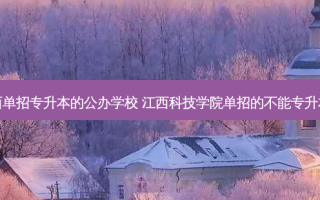 江西单招专升本的公办学校 江西科技学院单招的不能专升本吗