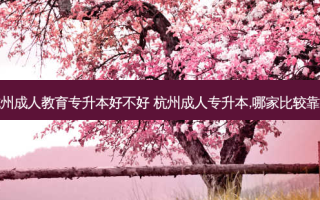 杭州成人教育专升本好不好 杭州成人专升本,哪家比较靠谱