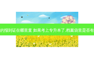 专升本的报到证在哪里查 如果考上专升本了,档案袋里是否有报到证