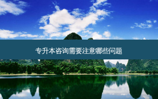 专升本咨询需要注意哪些问题
