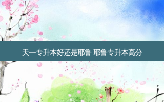 天一专升本好还是耶鲁 耶鲁专升本高分