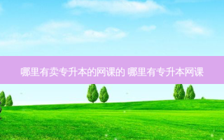 哪里有卖专升本的网课的 哪里有专升本网课