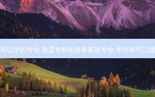 商英专升本可以学的专业 我是专科生商务英语专业,专升本可以报考哪些专业