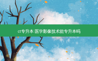 ct专升本 医学影像技术能专升本吗