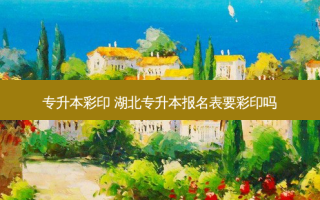 专升本彩印 湖北专升本报名表要彩印吗
