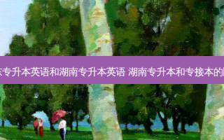 广东专升本英语和湖南专升本英语 湖南专升本和专接本的区别