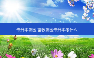 专升本兽医 畜牧兽医专升本考什么