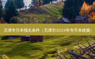 天津专升本报名条件（天津市2024年专升本政策）