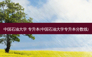 中国石油大学 专升本(中国石油大学专升本分数线)