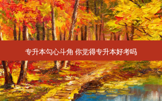 专升本勾心斗角 你觉得专升本好考吗