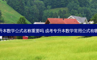 专升本数学公式名称重要吗 成考专升本数学常用公式有哪些