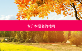 专升本报名的时间