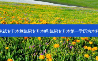 免试专升本算统招专升本吗 统招专升本之一学历为本科