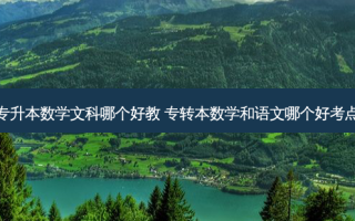 专升本数学文科哪个好教 专转本数学和语文哪个好考点