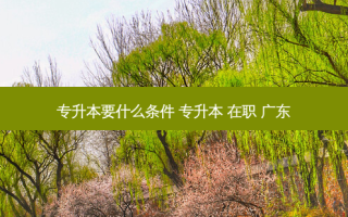 专升本要什么条件 专升本 在职 广东