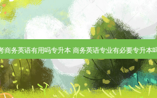 考商务英语有用吗专升本 商务英语专业有必要专升本吗