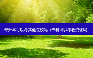 专升本可以考其他院校吗（专科可以考教资证吗）