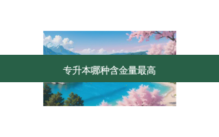 专升本哪种含金量 *** 高