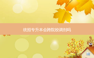 统招专升本会跨院校调剂吗