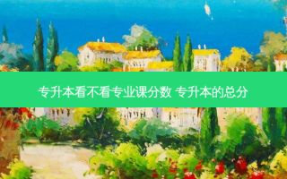 专升本看不看专业课分数 专升本的总分