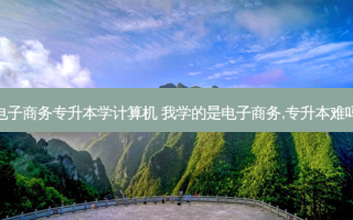 电子商务专升本学计算机 我学的是电子商务,专升本难吗