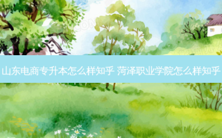 山东电商专升本怎么样知乎 菏泽职业学院怎么样知乎