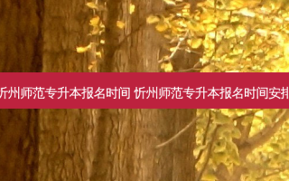 忻州师范专升本报名时间 忻州师范专升本报名时间安排