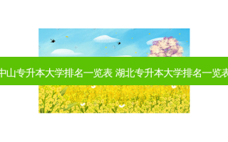 中山专升本大学排名一览表 湖北专升本大学排名一览表