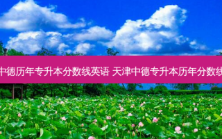 中德历年专升本分数线英语 天津中德专升本历年分数线