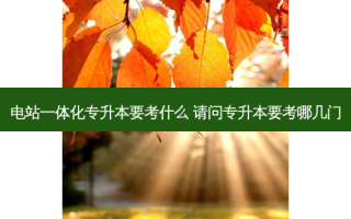 电站一体化专升本要考什么 请问专升本要考哪几门