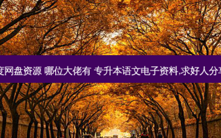 语文专升本百度网盘资源 哪位大佬有 专升本语文电子资料,求好人分享网盘资源呗～