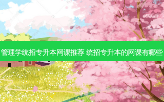 管理学统招专升本网课推荐 统招专升本的网课有哪些