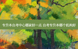 专升本自考中心哪家好一点 自考专升本哪个机构好