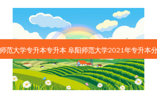 阜阳师范大学专升本专升本 阜阳师范大学2021年专升本分数线