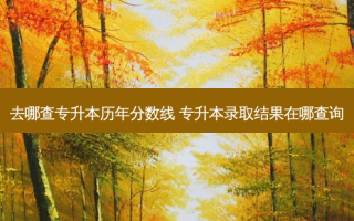 去哪查专升本历年分数线 专升本录取结果在哪查询