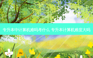专升本中计算机难吗考什么 专升本计算机难度大吗