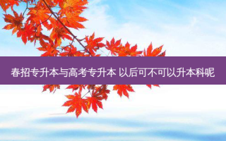 春招专升本与高考专升本 以后可不可以升本科呢