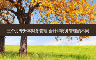 三个月专升本财务管理 会计和财务管理的不同