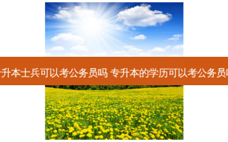 专升本士兵可以考公务员吗 专升本的学历可以考公务员吗