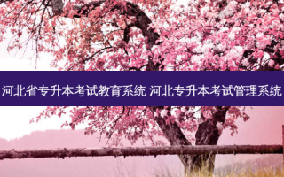 河北省专升本考试教育系统 河北专升本考试管理系统