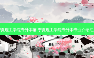 宁夏理工学院专升本嘛 宁夏理工学院专升本专业介绍汇总